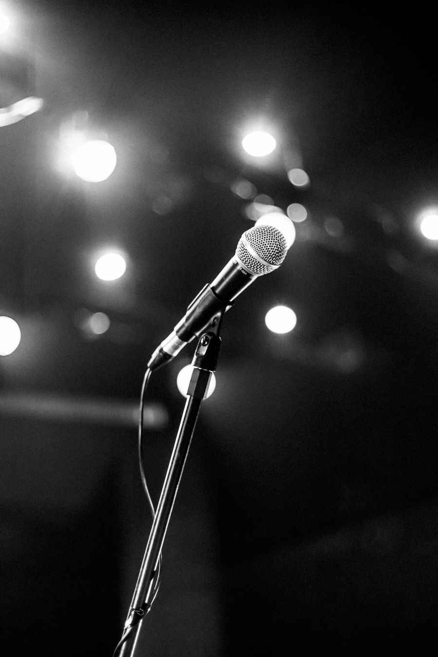 Microphone on stage before a show