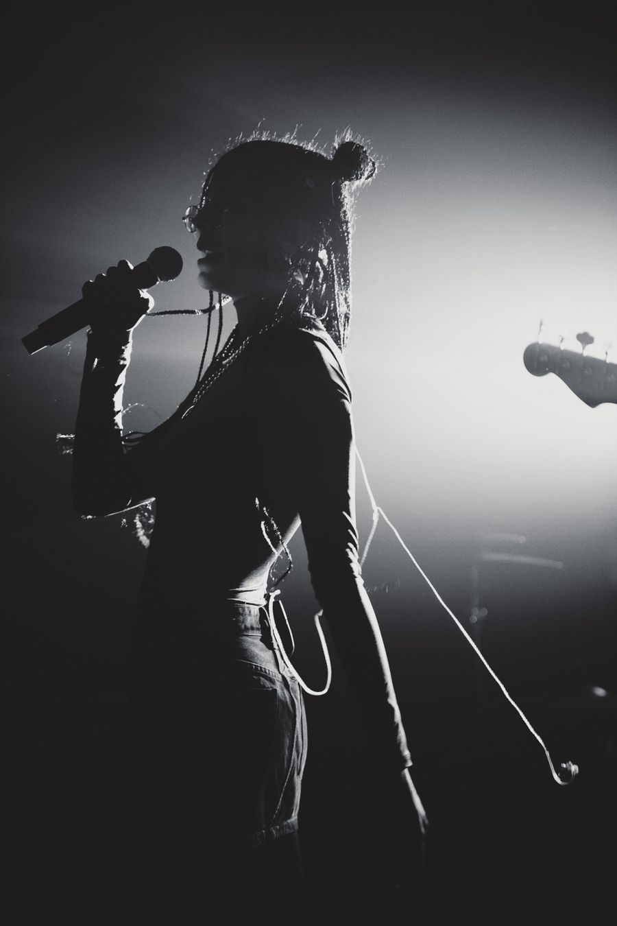 Vocalist performing live